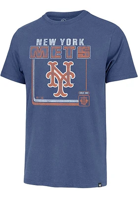 47 New York Mets Blue Borderline Franklin Short Sleeve Fashion T Shirt