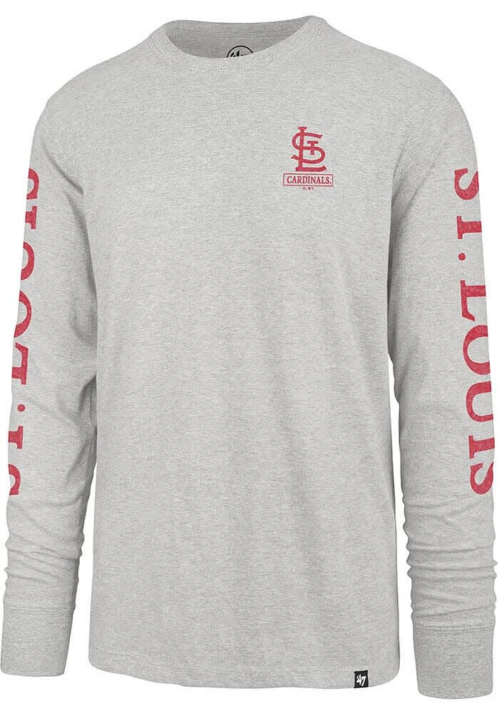 47 St Louis Cardinals Grey Triple Down Franklin Long Sleeve T Shirt