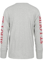47 St Louis Cardinals Grey Triple Down Franklin Long Sleeve T Shirt
