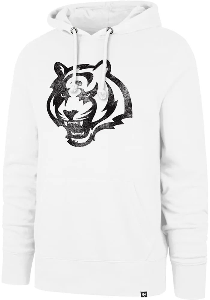 47 Cincinnati Bengals Mens White Imprint Headline Long Sleeve Hoodie