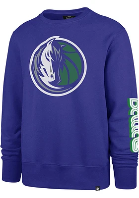 47 Dallas Mavericks Mens Blue City Edition Two Peat Headline Long Sleeve Crew Sweatshirt