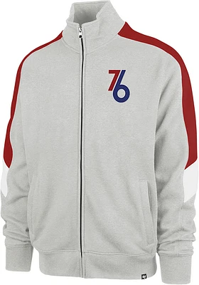 47 Philadelphia 76ers Mens Grey City Edition Shootout Track Jacket