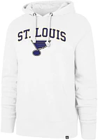 47 St Louis Blues Mens White ARCH GAME HEADLINE Long Sleeve Hoodie
