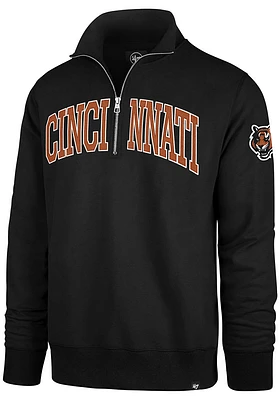 47 Cincinnati Bengals Mens Black Striker Long Sleeve 1/4 Zip Fashion Pullover