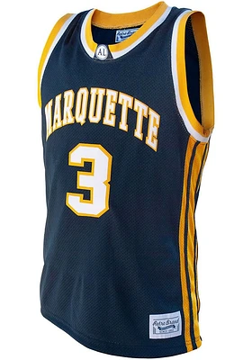 Dwyane Wade  Original Retro Brand Marquette Golden Eagles Navy Blue Classics Jersey