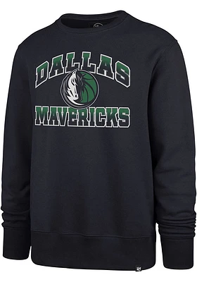 47 Dallas Mavericks Mens Navy Blue Half Fade Headline Long Sleeve Crew Sweatshirt