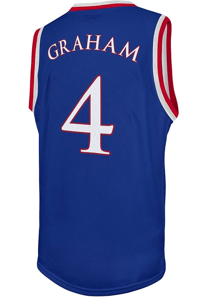Devonte Graham Original Retro Brand Kansas Jayhawks Youth Replica Blue Basketball Jersey