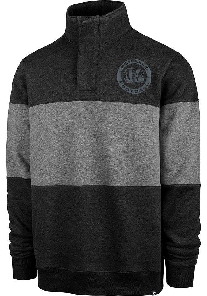 47 Cincinnati Bengals Mens Black Wyatt Long Sleeve 1/4 Zip Fashion Pullover