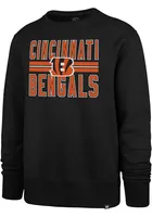 47 Cincinnati Bengals Mens Black Wordmark HEADLINE Long Sleeve Crew Sweatshirt