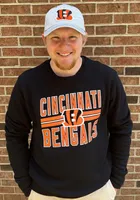 47 Cincinnati Bengals Mens Black Wordmark HEADLINE Long Sleeve Crew Sweatshirt