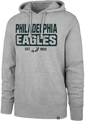 47 Philadelphia Eagles Mens Grey Wordmark Regional Headline Long Sleeve Hoodie