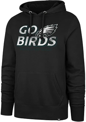 47 Philadelphia Eagles Mens Black Birds Regional Headline Long Sleeve Hoodie