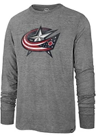 47 Columbus Blue Jackets Grey Imprint Match Long Sleeve Fashion T Shirt