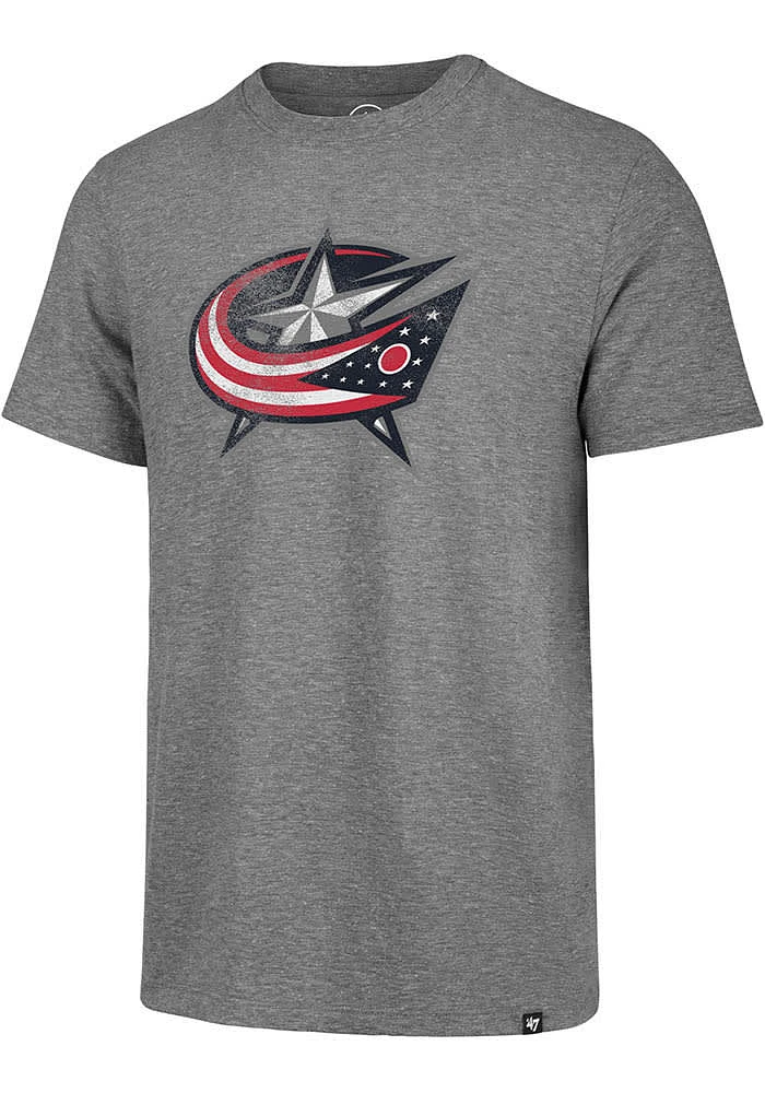 47 Columbus Blue Jackets Grey Imprint Match Short Sleeve Fashion T Shirt