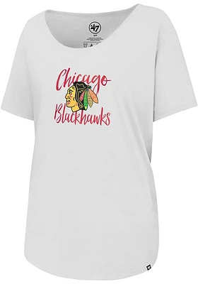 47 Chicago Blackhawks Womens White Boyfriend Short Sleeve T-Shirt