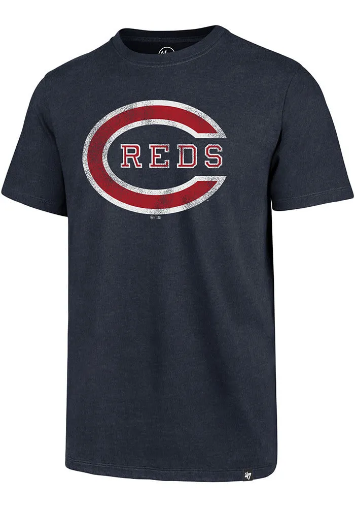 47 Cincinnati Reds Navy Blue THROWBACK CLUB T MENS Short Sleeve Shirt