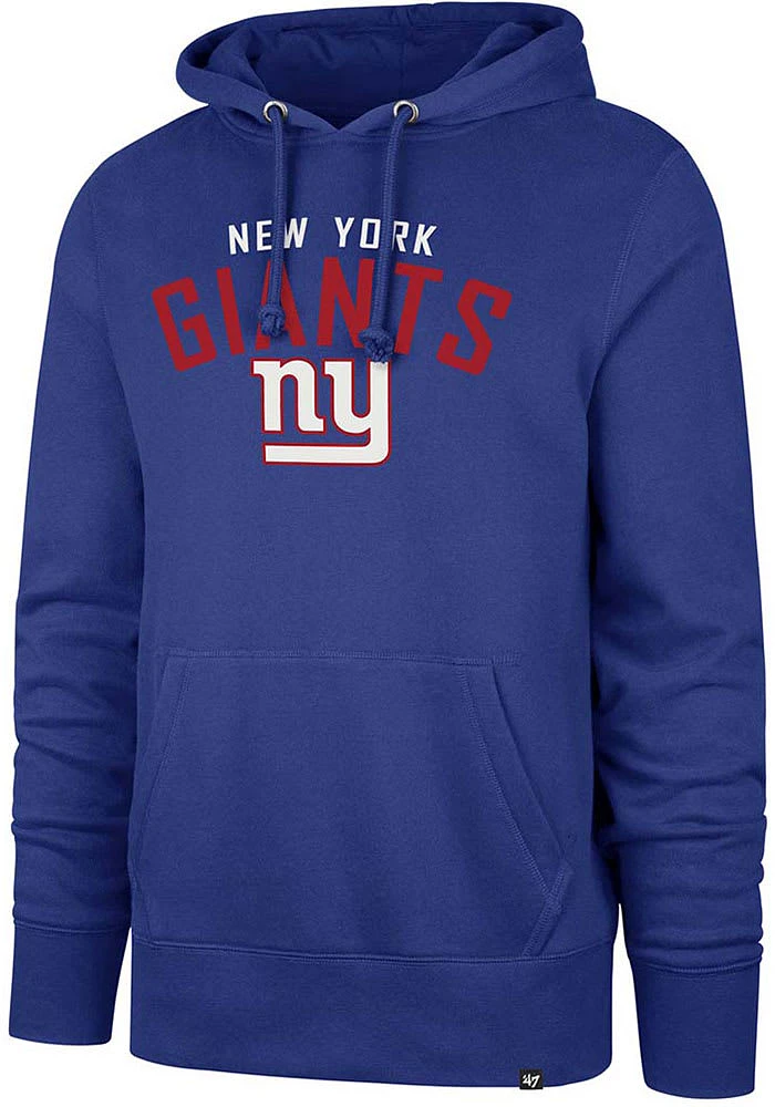 47 New York Giants Mens Blue Outrush Headline Long Sleeve Hoodie