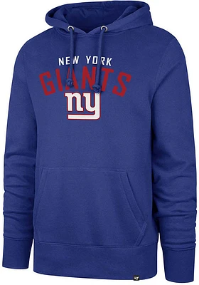47 New York Giants Mens Blue Outrush Headline Long Sleeve Hoodie
