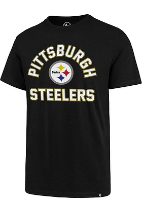 47 Pittsburgh Steelers Black Pro Arch Super Rival Short Sleeve Fashion T Shirt