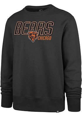 47 Chicago Bears Mens Charcoal LOCKED HEADLINE Long Sleeve Crew Sweatshirt
