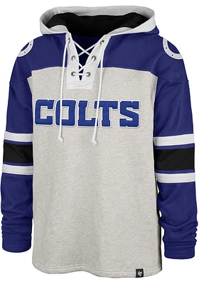 47 Indianapolis Colts Mens Grey GRIDIRON LACE UP Fashion Hood