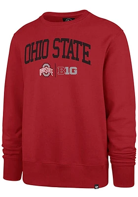 47 Ohio State Buckeyes Mens Red Arch Name Big 10 Long Sleeve Fashion Sweatshirt