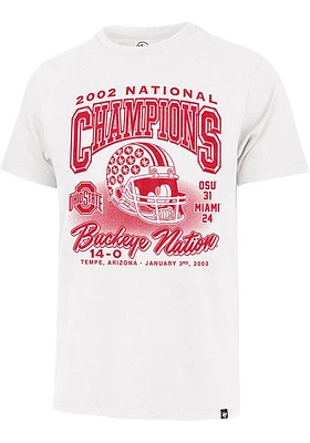 47 Ohio State Buckeyes White 2002 National Champions Short Sleeve Fashion T Shirt