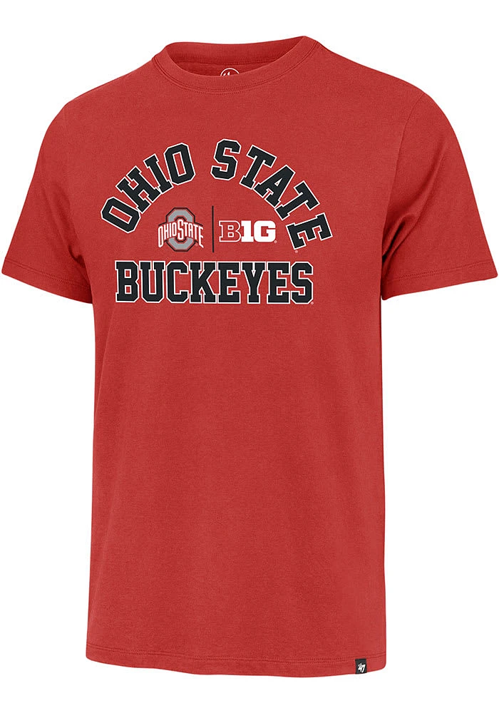 47 Ohio State Buckeyes Red Number 1 Design Big 10 Short Sleeve Fashion T Shirt