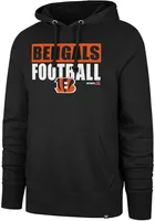 47 Cincinnati Bengals Mens Black Block Out Long Sleeve Hoodie