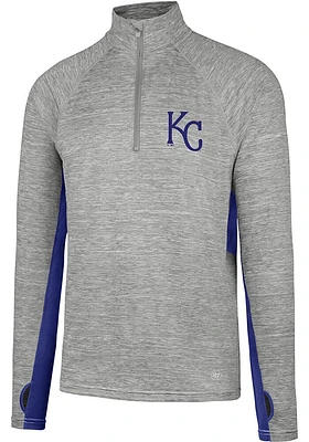 47 Kansas City Royals Mens Grey Evolve Long Sleeve Qtr Zip Pullover