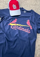 47 St Louis Cardinals Navy Blue Script Super Rival Short Sleeve T Shirt
