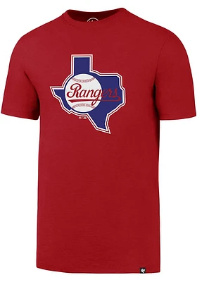 47 Texas Rangers Red Graphic Super Rival Short Sleeve T Shirt