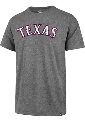 47 Texas Rangers Grey Wordmark Super Rival Short Sleeve T Shirt