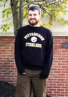 47 Pittsburgh Steelers Mens Black Varsity Arch Long Sleeve Crew Sweatshirt