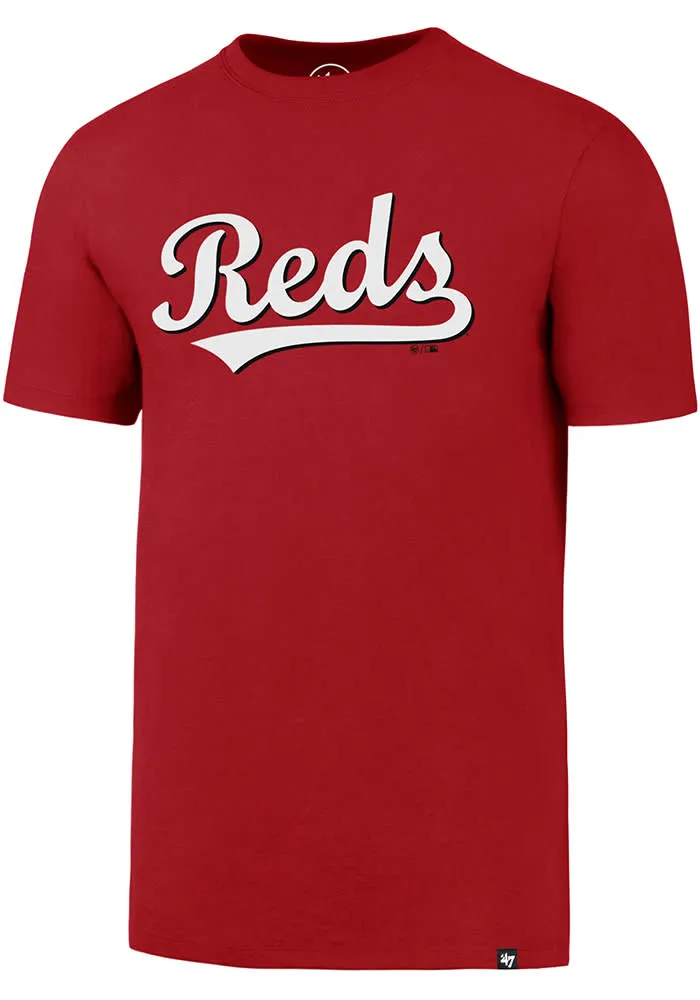 47 Cincinnati Reds Red Script Super Rival Short Sleeve T Shirt