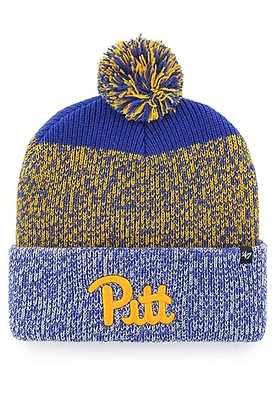47 Pitt Panthers Blue Static Cuff Knit Mens Knit Hat