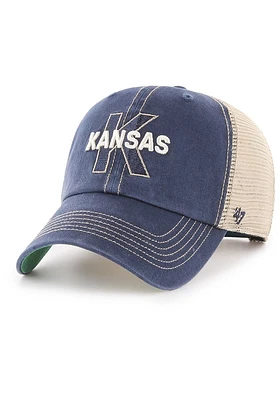 47 Kansas Jayhawks Trawler Clean Up Adjustable Hat - Navy Blue