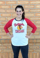 47 Chicago Blackhawks Womens White Splitter Raglan LS Tee