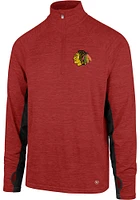 47 Chicago Blackhawks Mens Red Microlite Shade Long Sleeve Qtr Zip Pullover