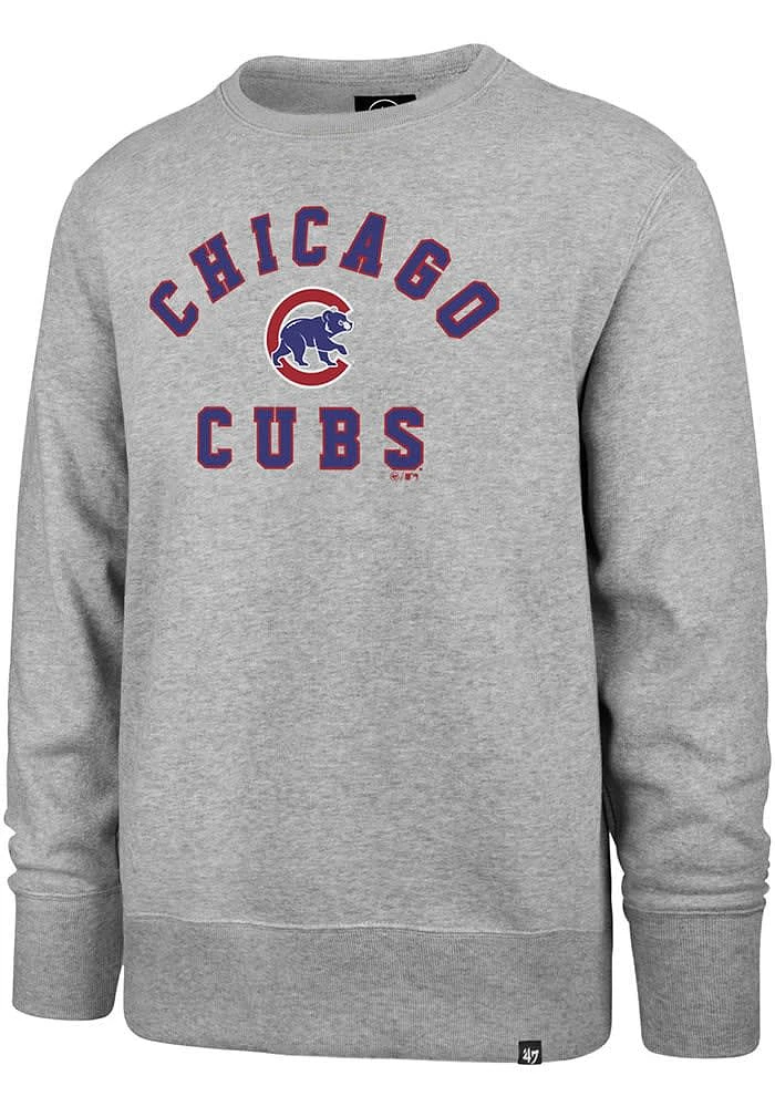 47 Chicago Cubs Mens Grey Headline Crew Long Sleeve Sweatshirt
