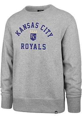 47 Kansas City Royals Mens Grey Headline Crew Long Sleeve Sweatshirt