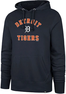 47 Detroit Tigers Mens Navy Blue Headline Hood Long Sleeve Hoodie