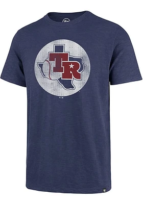 47 Texas Rangers Blue Scrum Logo Short Sleeve Fashion T Shirt