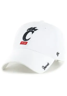 47 Cincinnati Bearcats White Sparkle Clean Up Womens Adjustable Hat