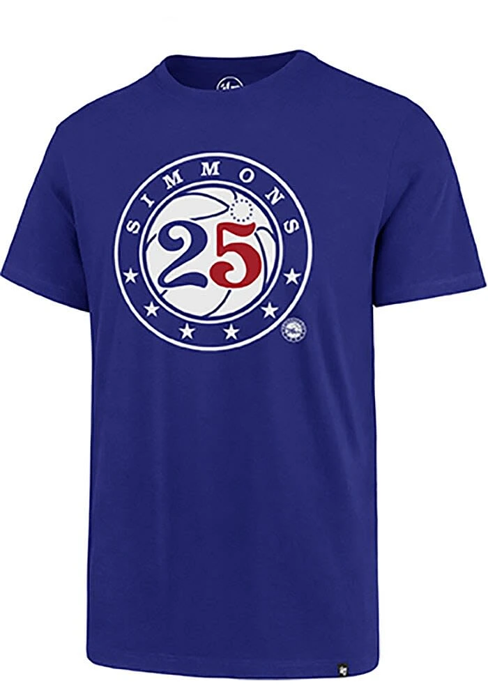 Ben Simmons Philadelphia 76ers Blue Name and Number Edition Short Sleeve Player T Shirt