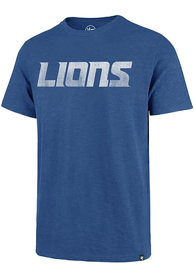 47 Detroit Lions Blue Grit Wordmark Short Sleeve Fashion T Shirt