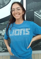 47 Detroit Lions Blue Grit Wordmark Short Sleeve Fashion T Shirt