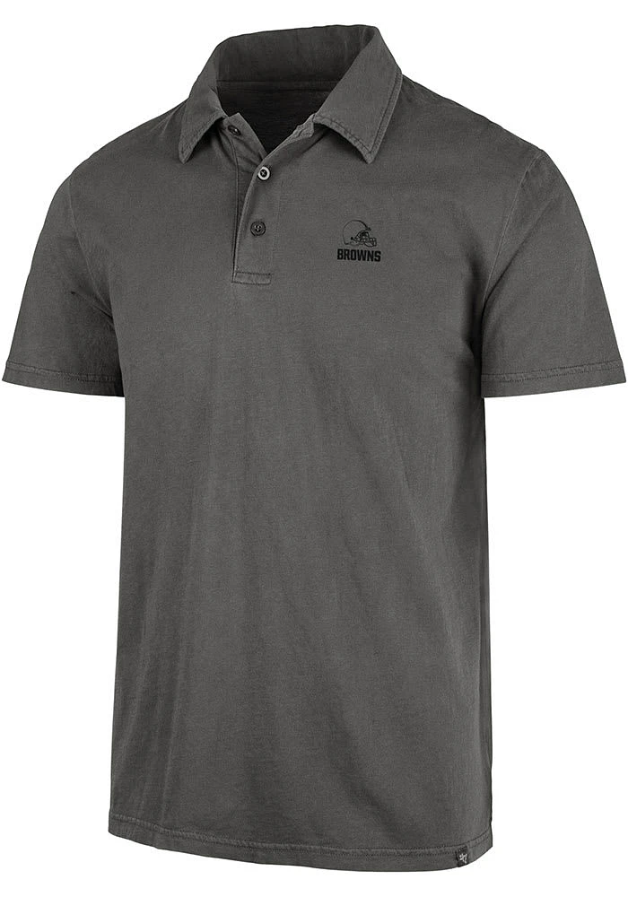47 Cleveland Browns Mens Grey Hudson Short Sleeve Polo