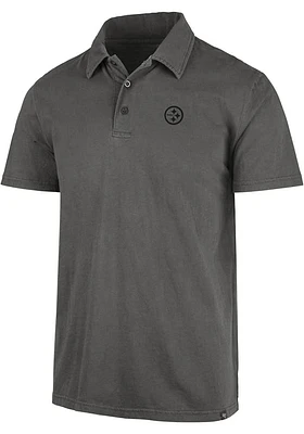 47 Pittsburgh Steelers Mens Grey Hudson Short Sleeve Polo