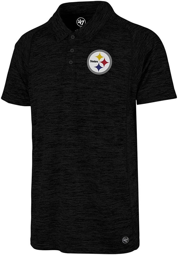 47 Pittsburgh Steelers Mens Black Impact Short Sleeve Polo